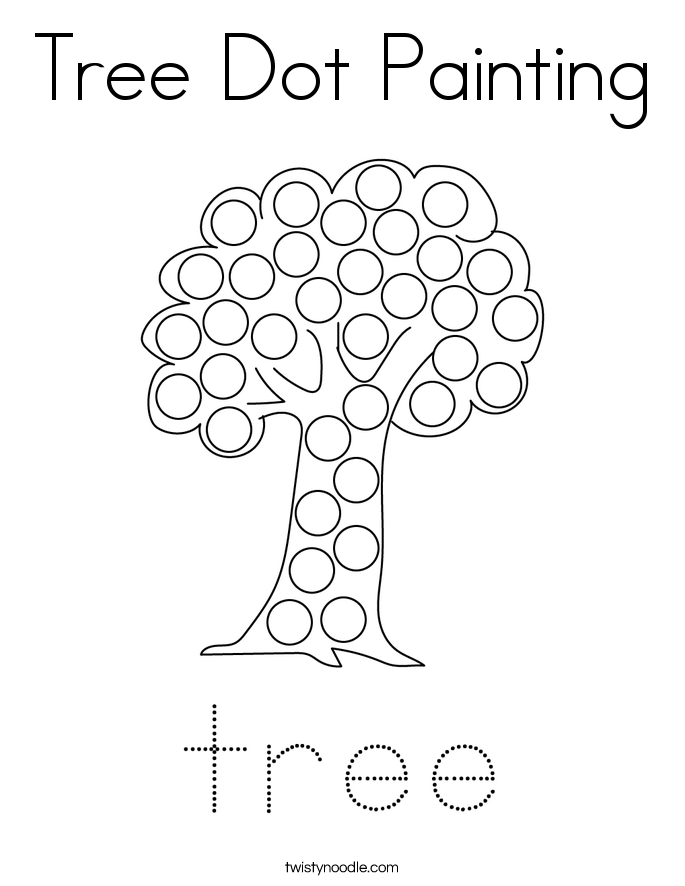 Tree Dot Painting Coloring Page Twisty Noodle