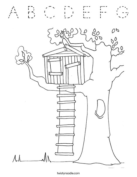 Tree House Coloring Page