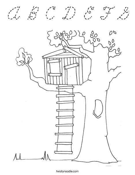 Tree House Coloring Page