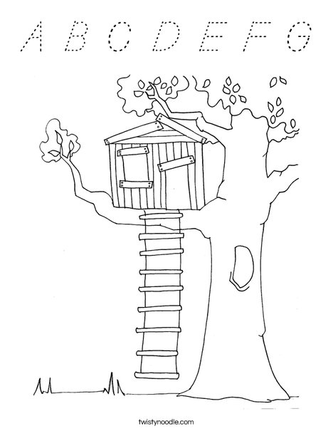 Tree House Coloring Page