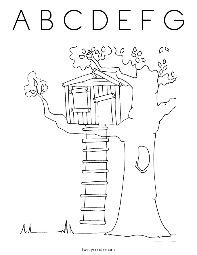 A B C D E F G Coloring Page