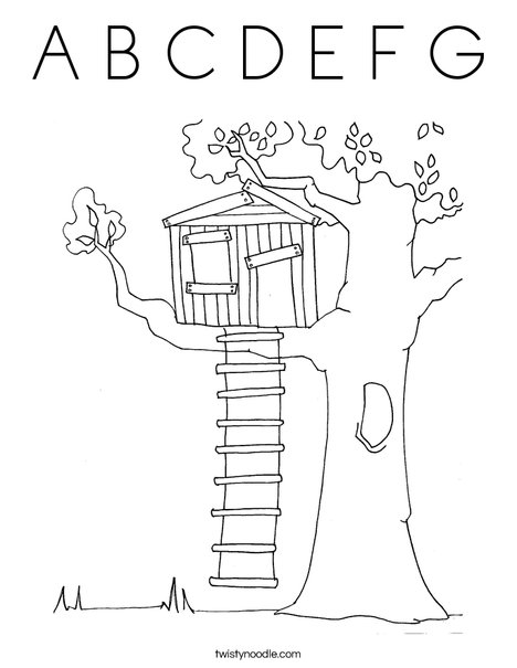 Tree House Coloring Page