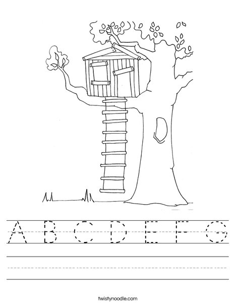 Tree House Worksheet