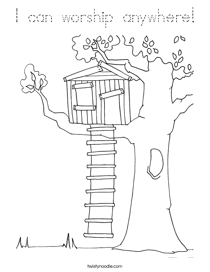I can worship anywhere! Coloring Page