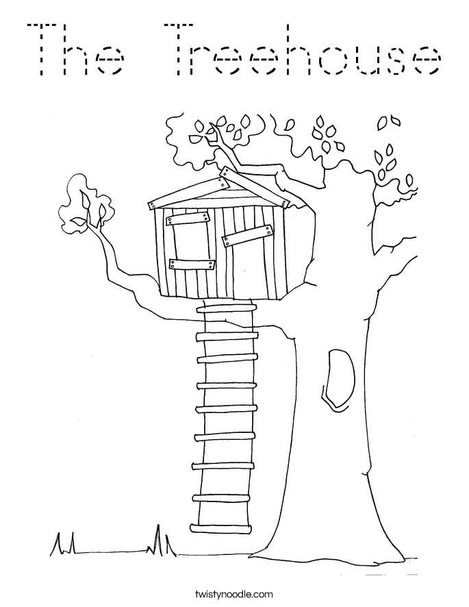 The Treehouse Coloring Page