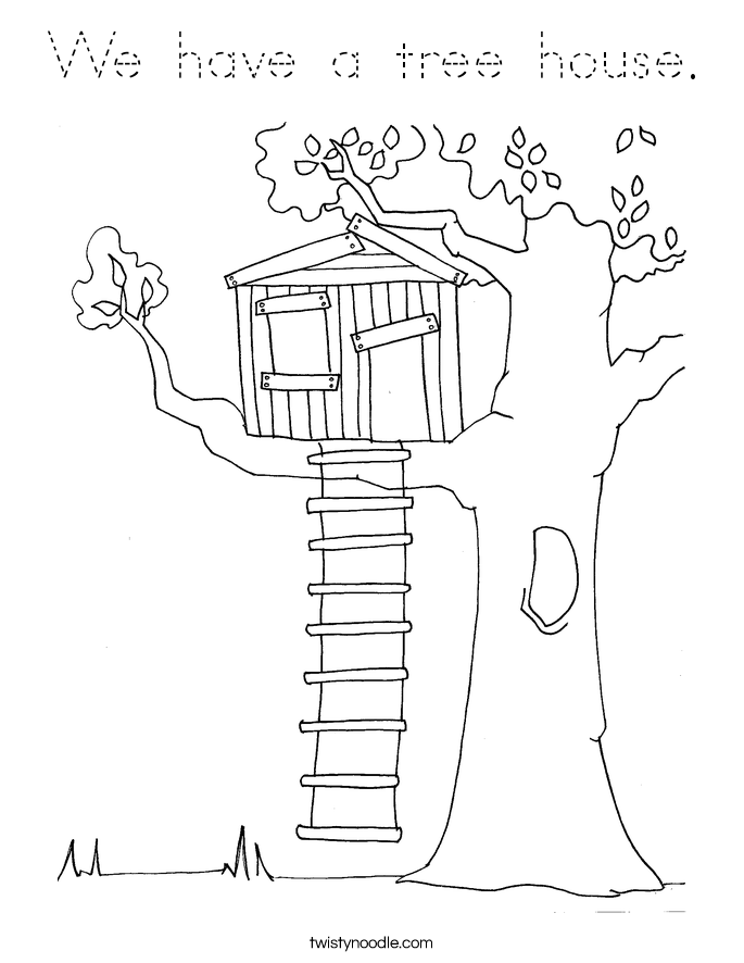 We have a tree house. Coloring Page
