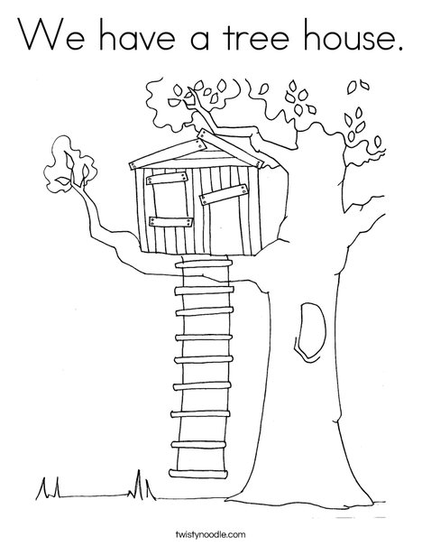 Tree House Coloring Page