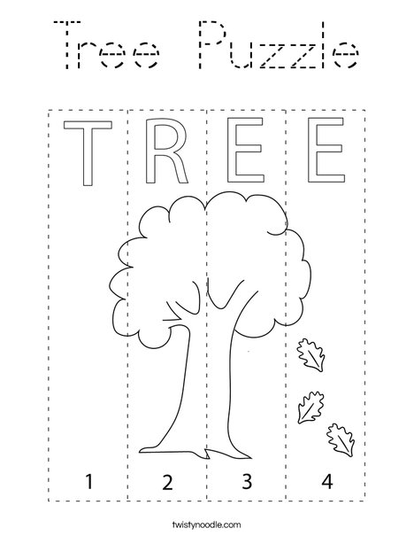 Tree Puzzle Coloring Page