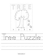 Tree Puzzle Handwriting Sheet