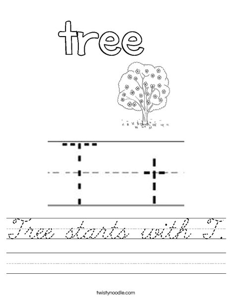 Tree starts with T! Worksheet