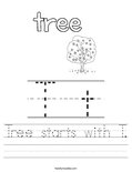 Tree starts with T. Worksheet