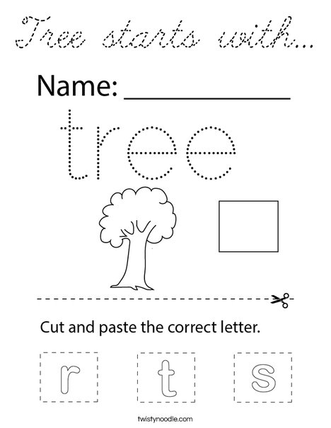 Tree starts with... Coloring Page