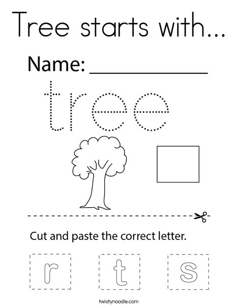 Tree starts with... Coloring Page