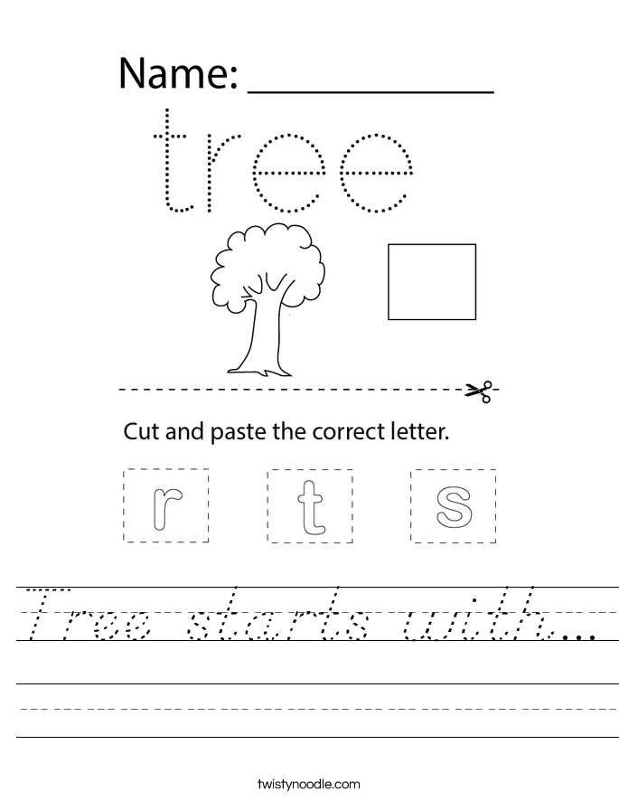 Tree starts with... Worksheet
