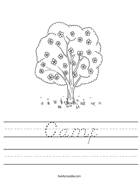 Tree with Flowers Worksheet