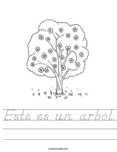 Tree with Flowers Worksheet