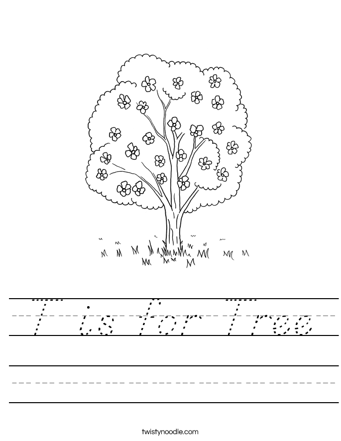 T is for Tree Worksheet