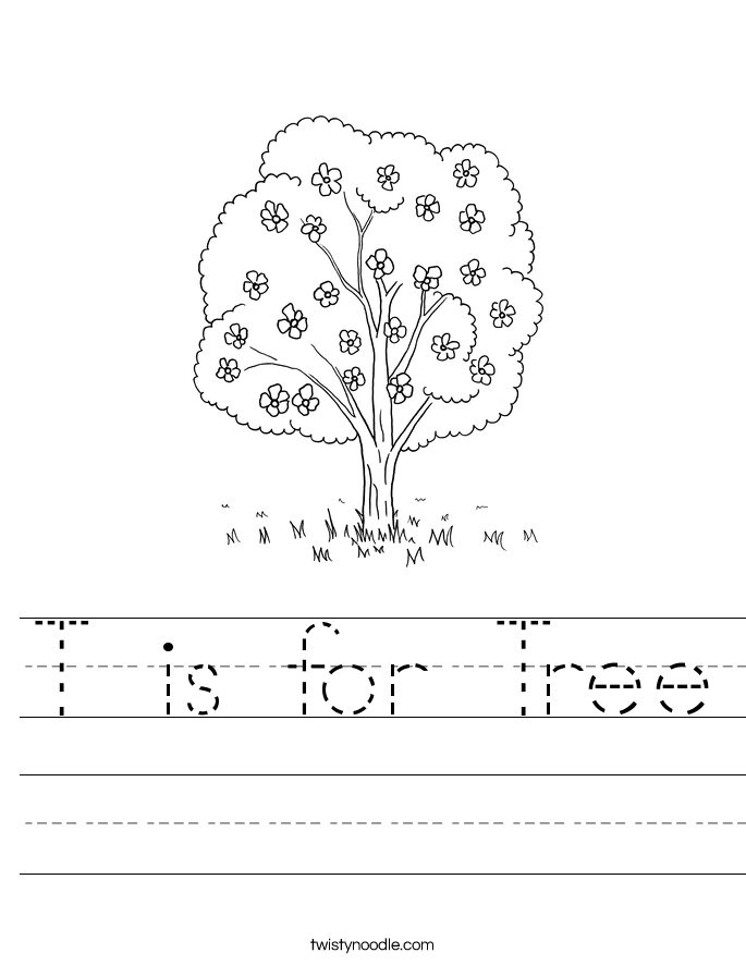 T is for Tree Worksheet