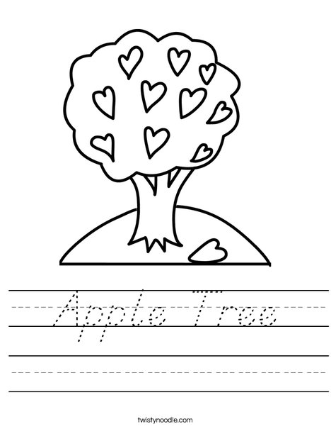 Tree with Hearts Worksheet
