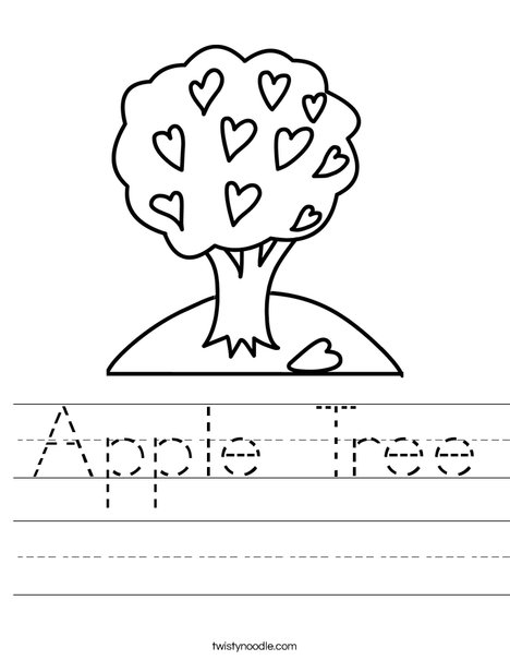 Tree with Hearts Worksheet