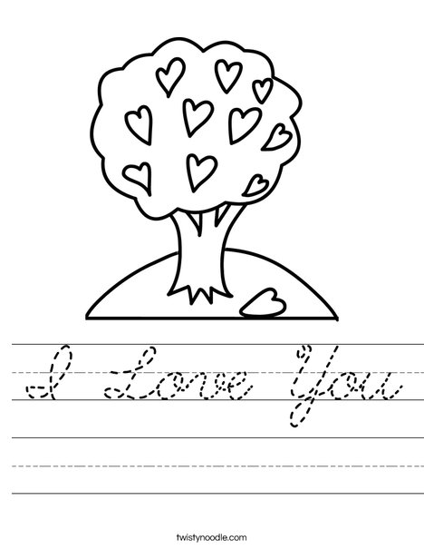 Tree with Hearts Worksheet
