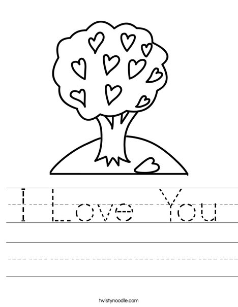 Tree with Hearts Worksheet