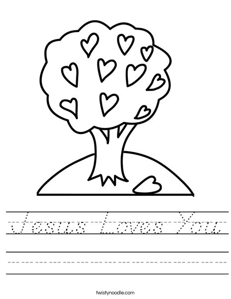 Tree with Hearts Worksheet