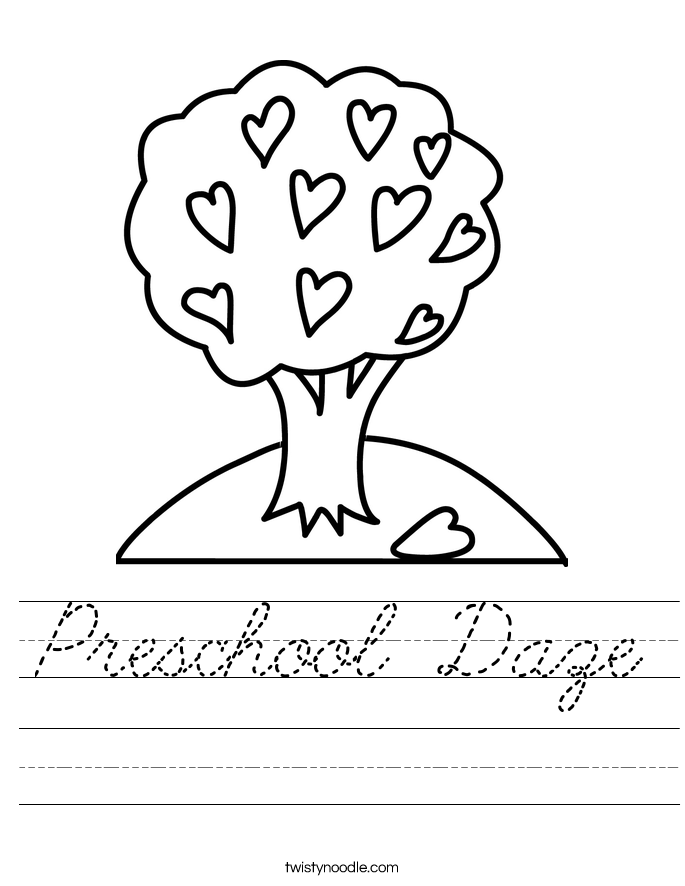 Preschool Daze Worksheet