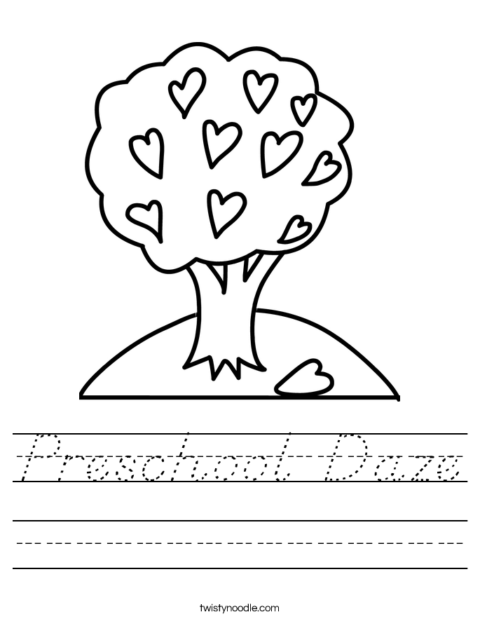Preschool Daze Worksheet