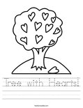 Tree with Hearts! Worksheet