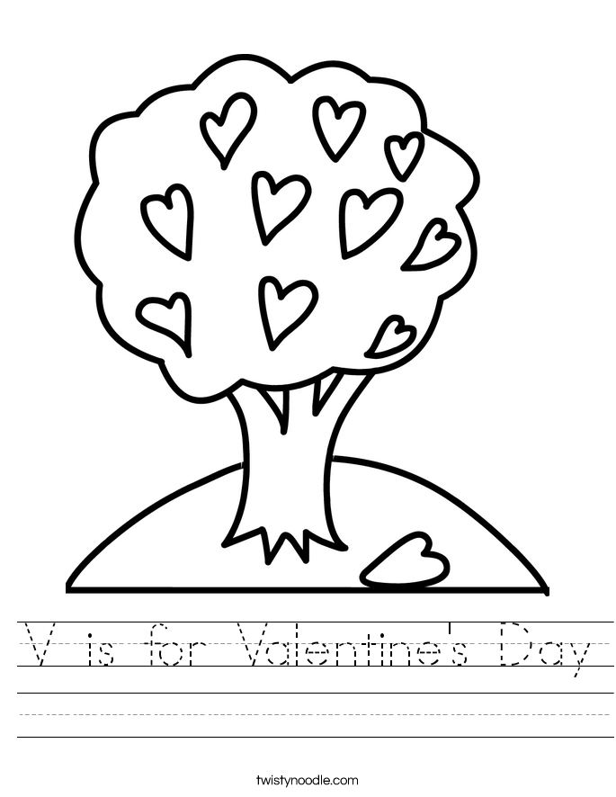V is for Valentine's Day Worksheet