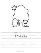 Tree Handwriting Sheet