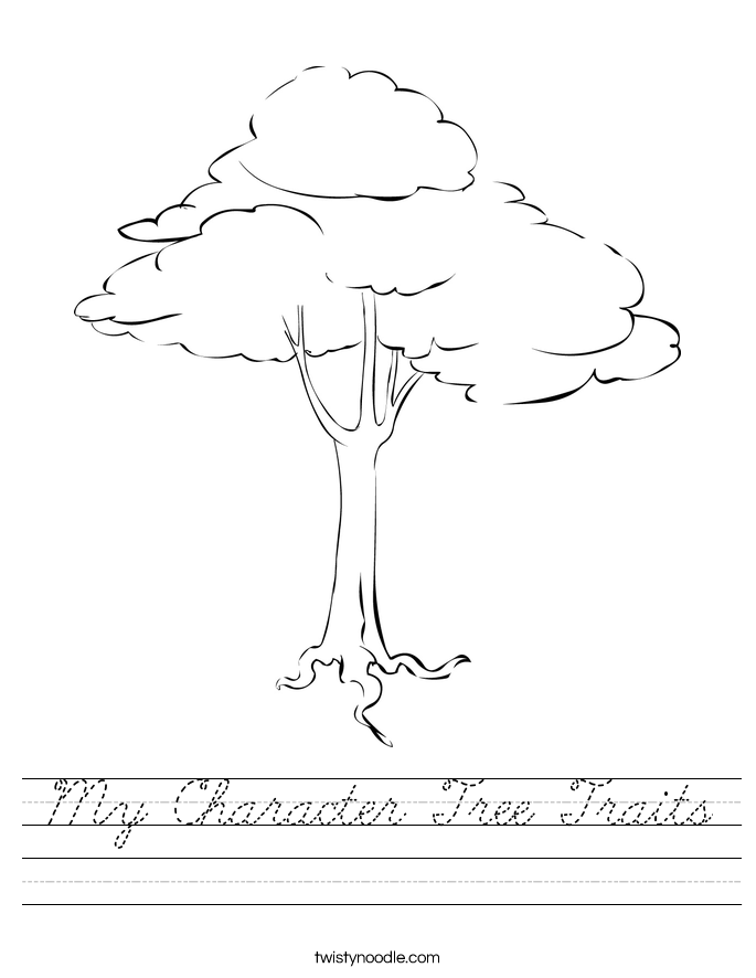 My Character Tree Traits Worksheet