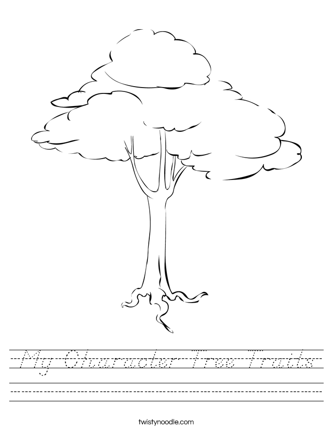 My Character Tree Traits Worksheet