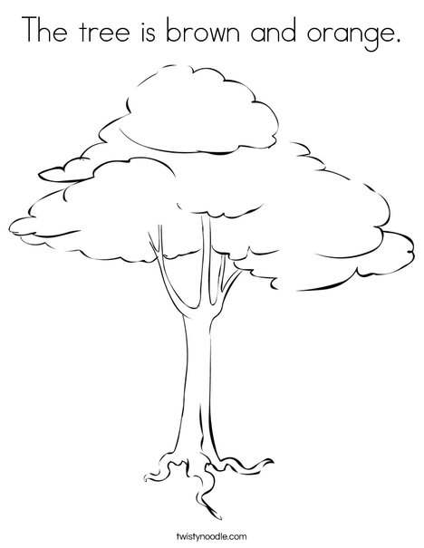 the tree is brown and orange coloring page twisty noodle