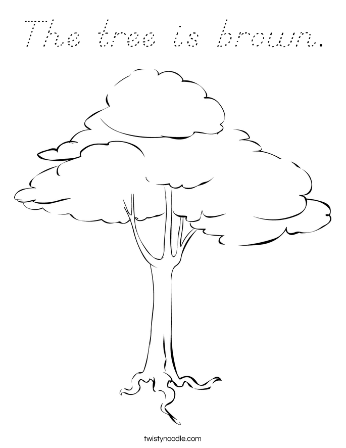 The tree is brown. Coloring Page