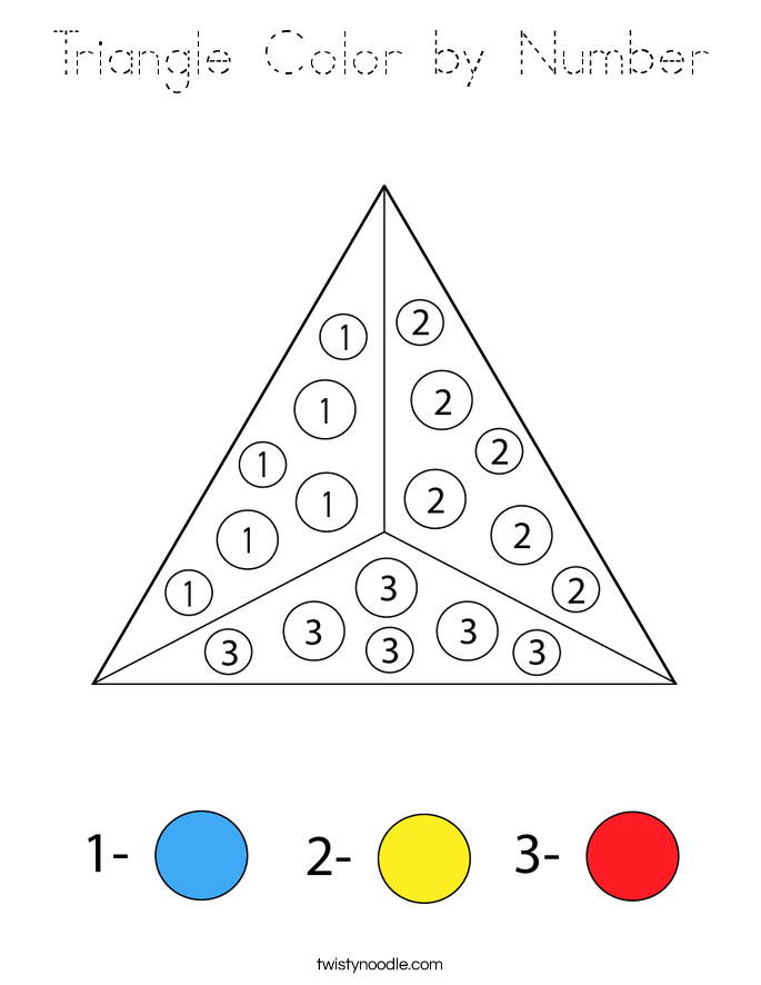 Triangle Color by Number Coloring Page