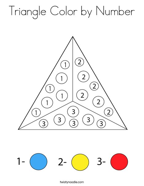 Triangle Color by Number Coloring Page
