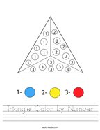 Triangle Color by Number Handwriting Sheet
