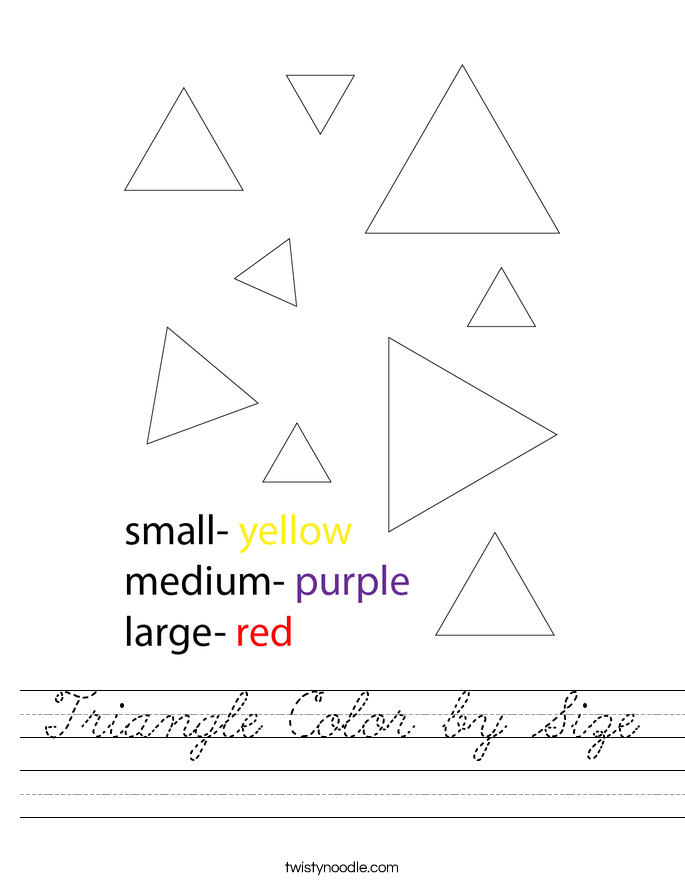 Triangle Color by Size Worksheet
