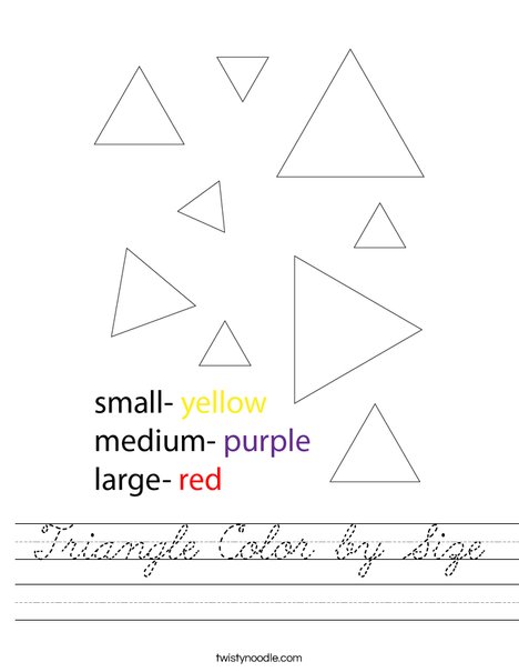 Triangle Color by Size Worksheet