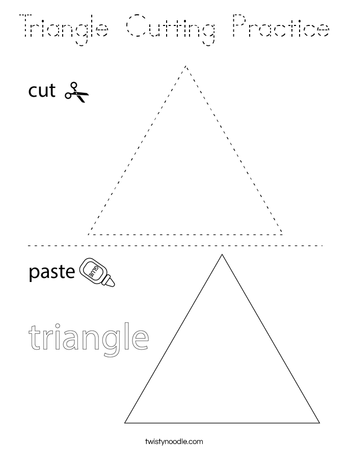 Triangle Cutting Practice Coloring Page