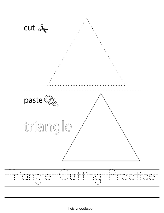 Triangle Cutting Practice Worksheet