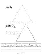 Triangle Cutting Practice Handwriting Sheet