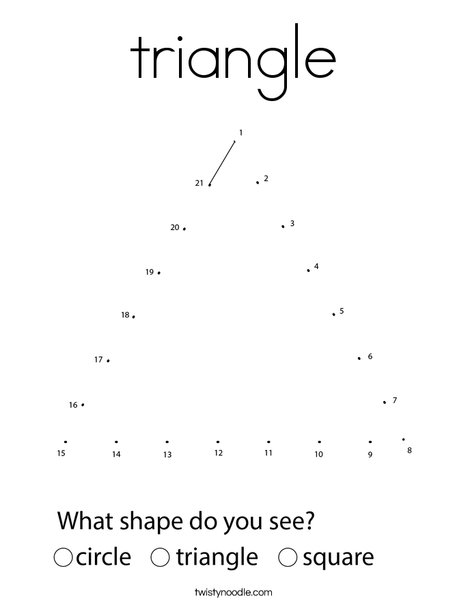 Triangle Dot to Dot Coloring Page