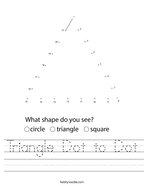 Triangle Dot to Dot Handwriting Sheet