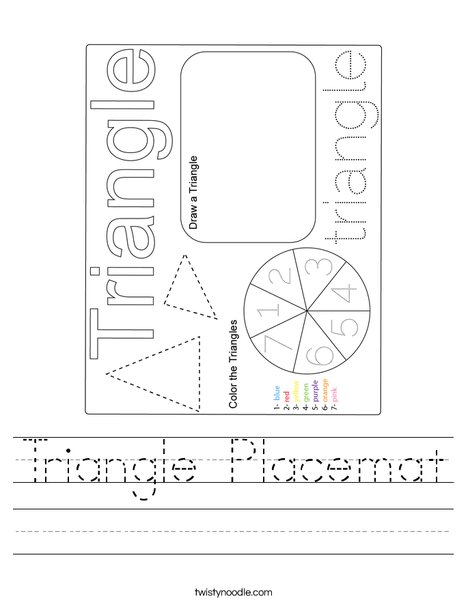 Triangle Placemat Worksheet
