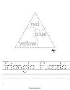 Triangle Puzzle Handwriting Sheet
