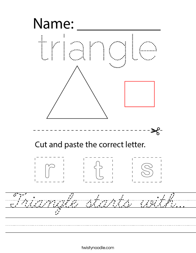 Triangle starts with... Worksheet