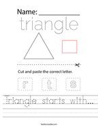 Triangle starts with Handwriting Sheet